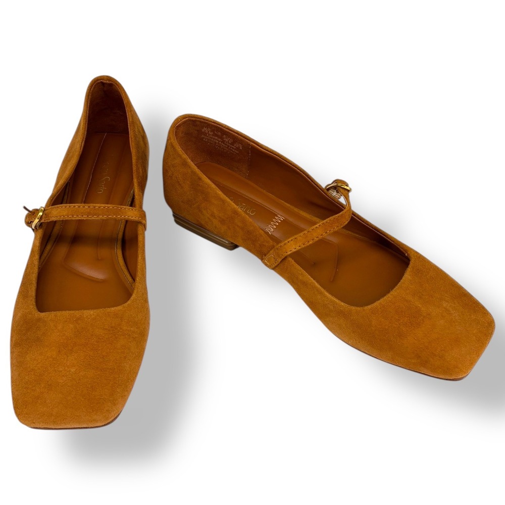 Franco Sarto Cognac Suede Mary Jane Flats